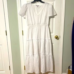 Chelsea white textured maxi dress (NWOT)